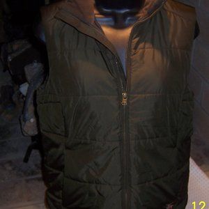 AMERICAN LIVING KHAKI ZIP QUILTED WINTER VEST M